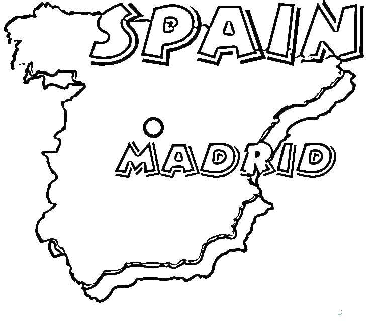 Розмальовки  Іспанія, мадрид. Завантажити розмальовку Іспанська мова.  Роздрукувати ,Країни світу,