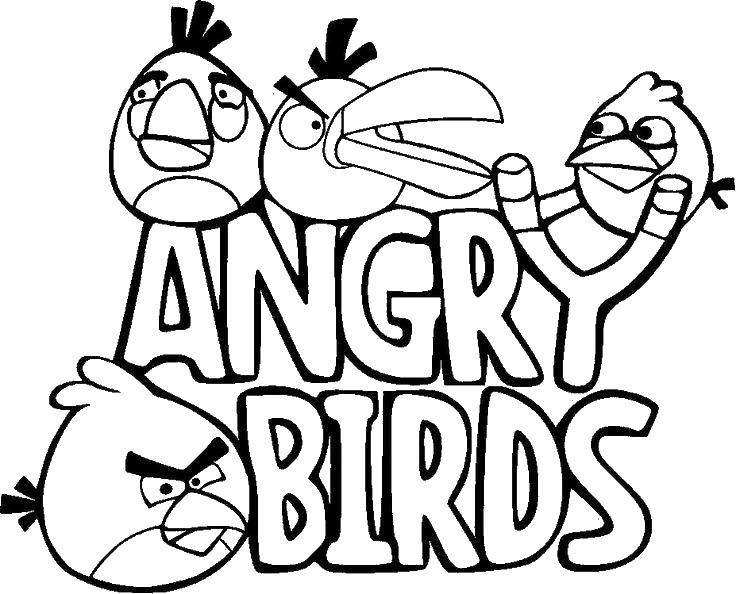 Розмальовки  Пташка з angry birds на готове. Завантажити розмальовку Гри, Angry Birds .  Роздрукувати ,Персонаж з гри,