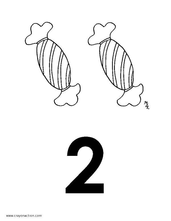 Coloring 2 candy. Category Numbers. Tags:  figures, 2, two.