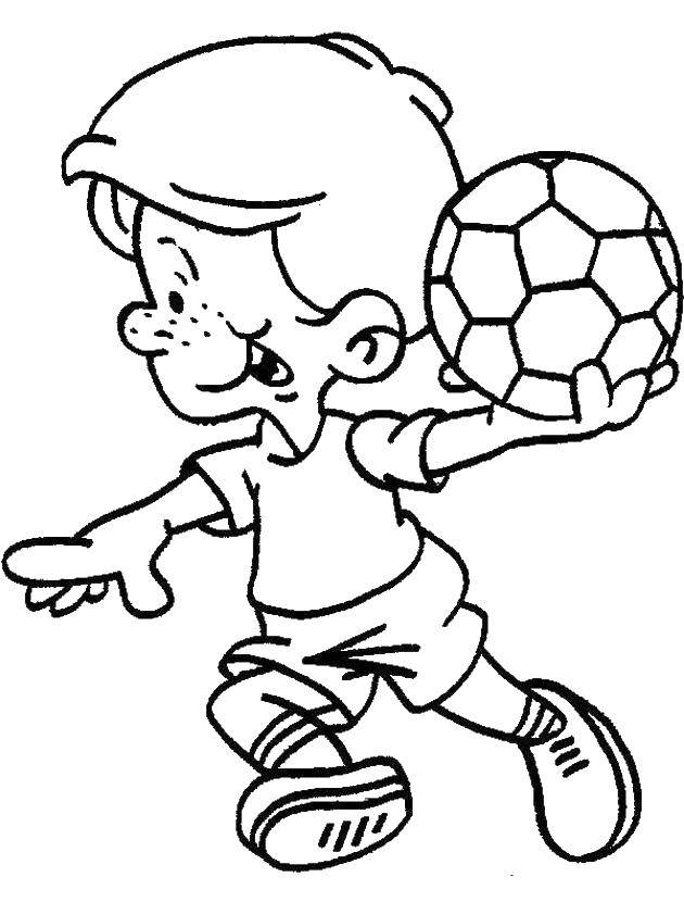 Название: Раскраска Футболист держит мячик. Категория: спорт. Теги: Спорт, футбол, мяч, игра.