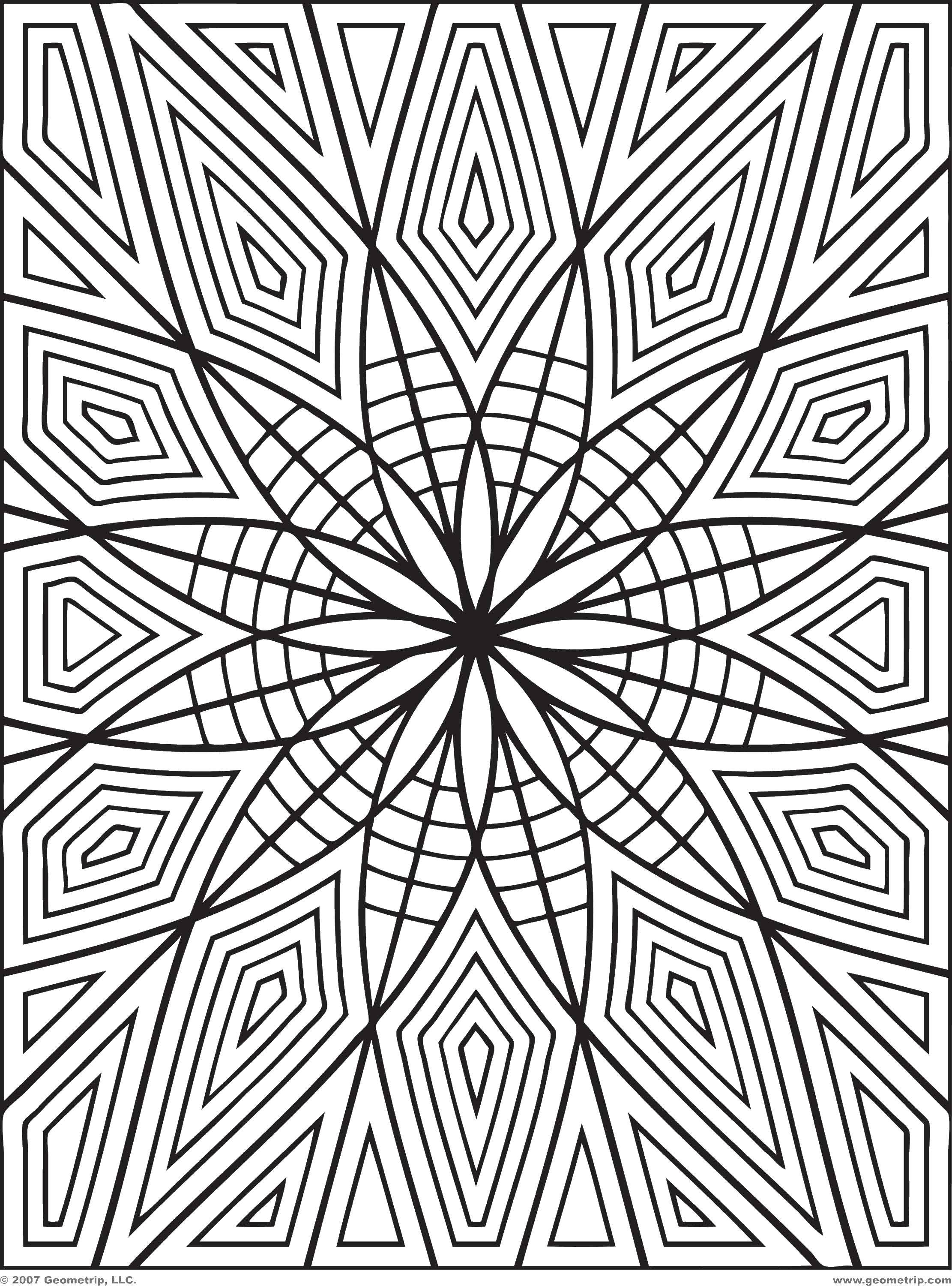 Coloring Geometric patterns around the flower. Category Patterns. Tags:  Patterns, geometric.