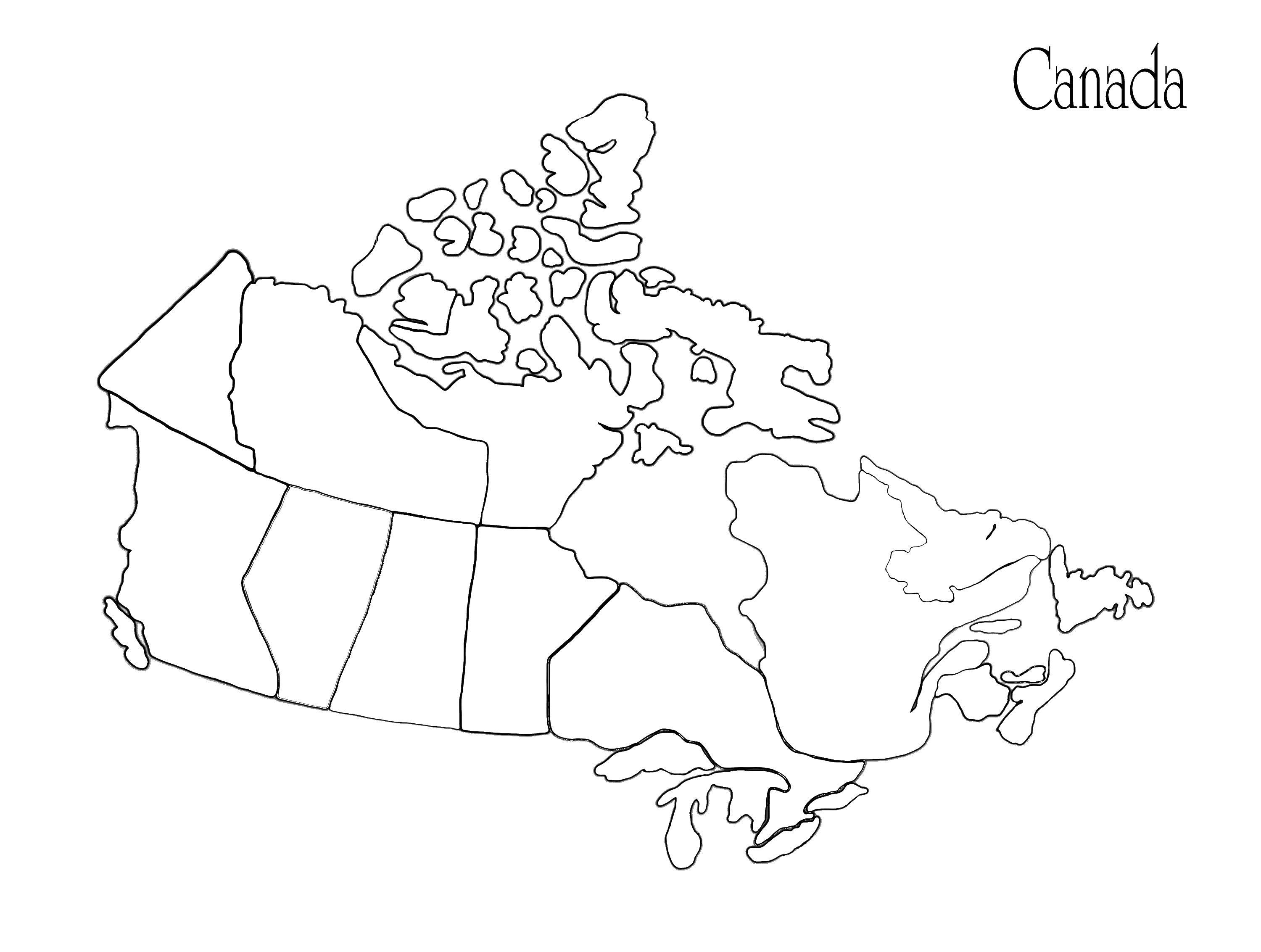 Название: Раскраска Карта канады. Категория: Карты. Теги: карты, канада.