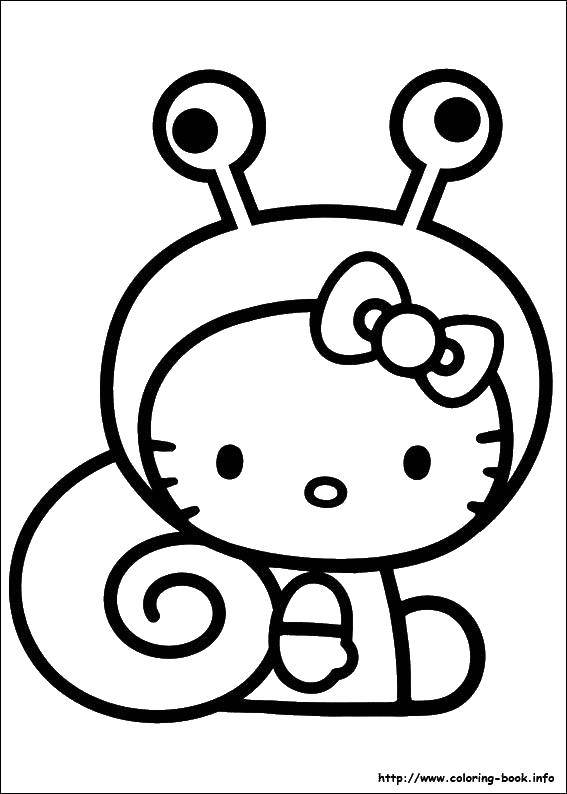 Coloring Kitty in a snail costume. Category Hello Kitty. Tags:  Hello Kitty.