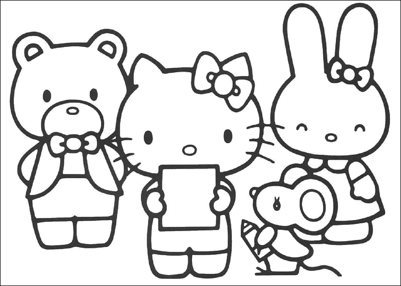 Coloring Kitty stands. Category Hello Kitty. Tags:  Hello Kitty.