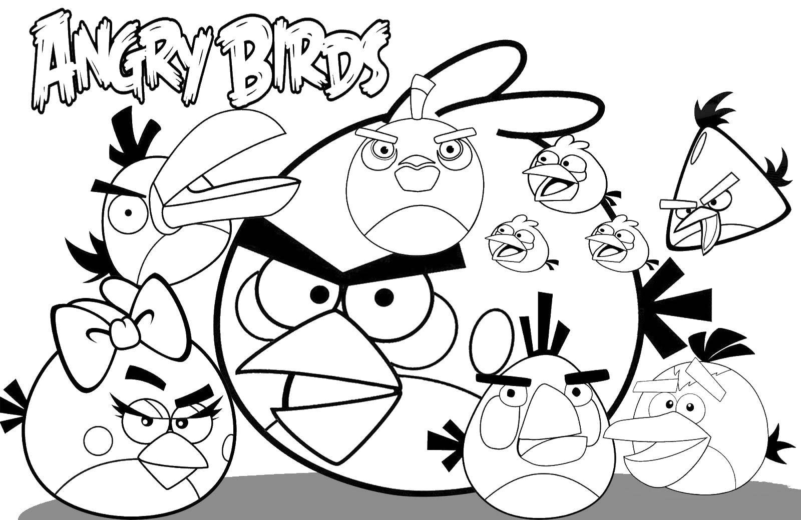 Название: Раскраска Команда angry birds. Категория: angry birds. Теги: Игры, Angry Birds .
