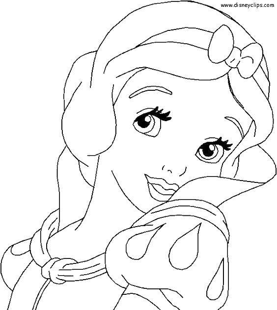 Coloring Face of snow white. Category Princess. Tags:  Disney, Princess, Snow white.
