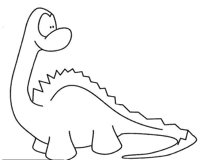 Название: Раскраска Любопытный динозаврик.. Категория: динозавр. Теги: Динозавры.