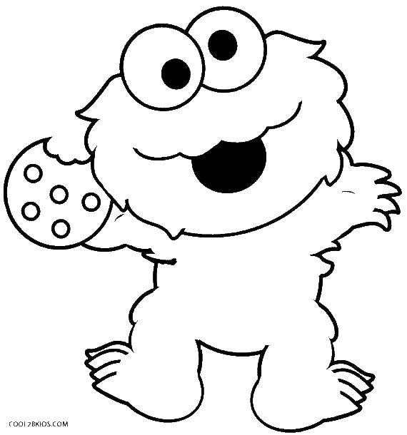 Coloring Little monster cookies. Category Coloring pages monsters. Tags:  monsters, cookies.