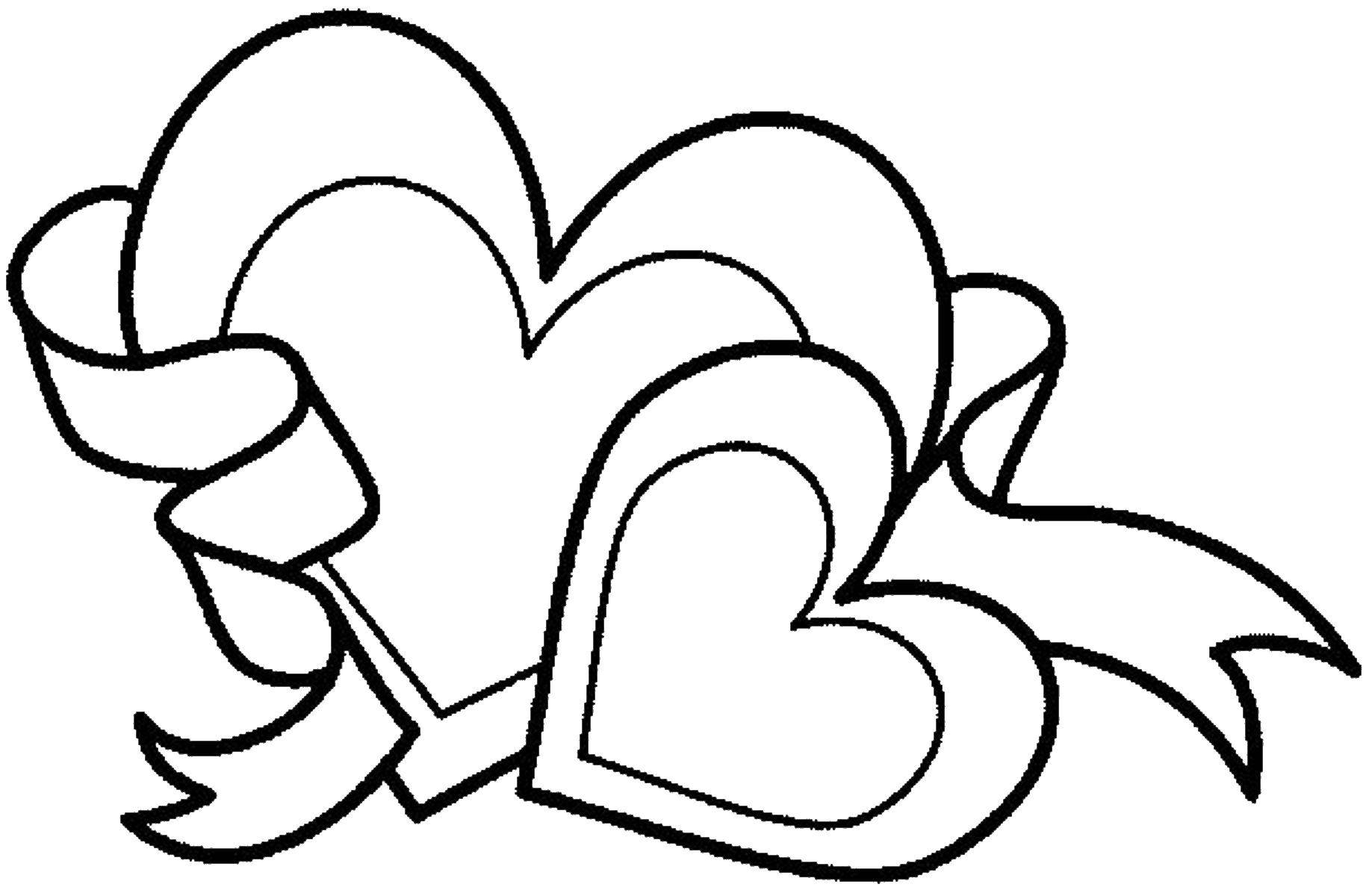 Coloring Cute hearts. Category Hearts. Tags:  Heart, love.