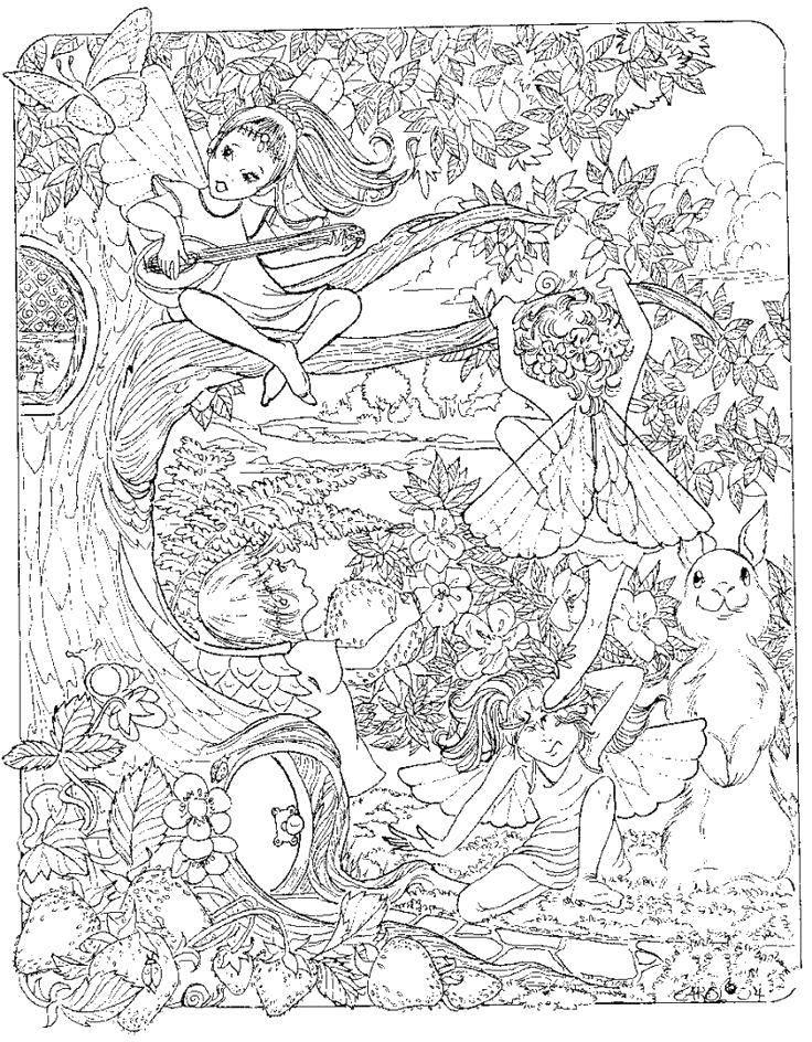 Coloring The world of fairy and the beast. Category fairies. Tags:  Fairy, forest, fairy tale.
