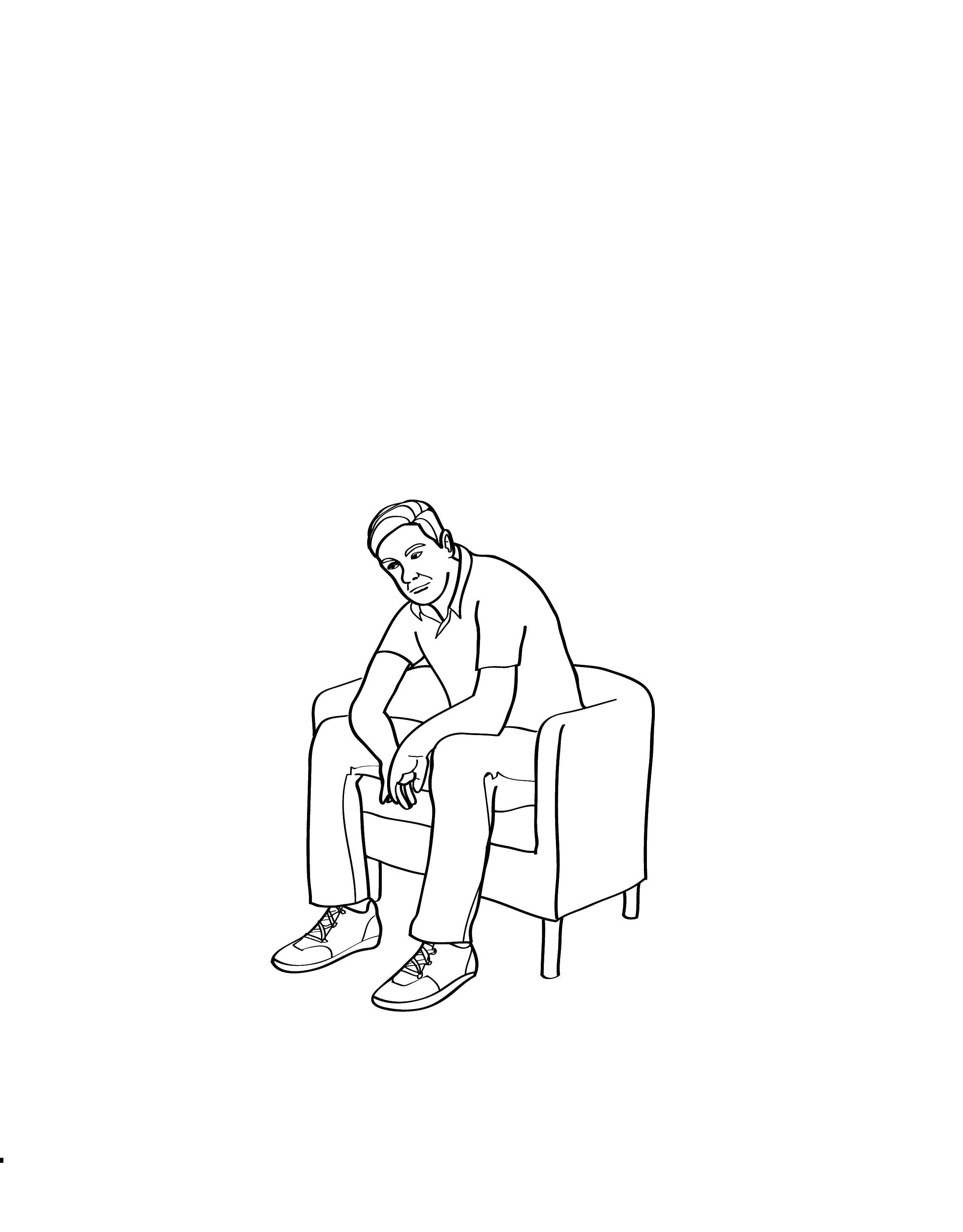 Coloring The man in the chair. Category People. Tags:  man, chair.