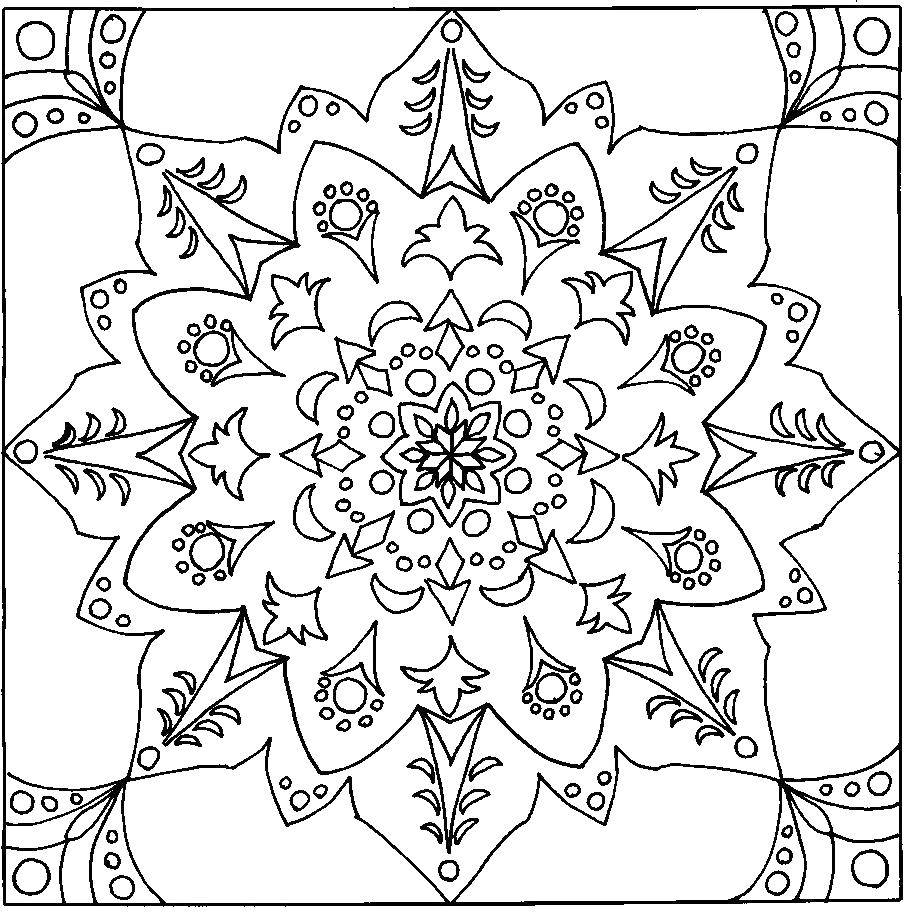 Coloring Folk pattern. Category Patterns with flowers. Tags:  patterns, flowers.