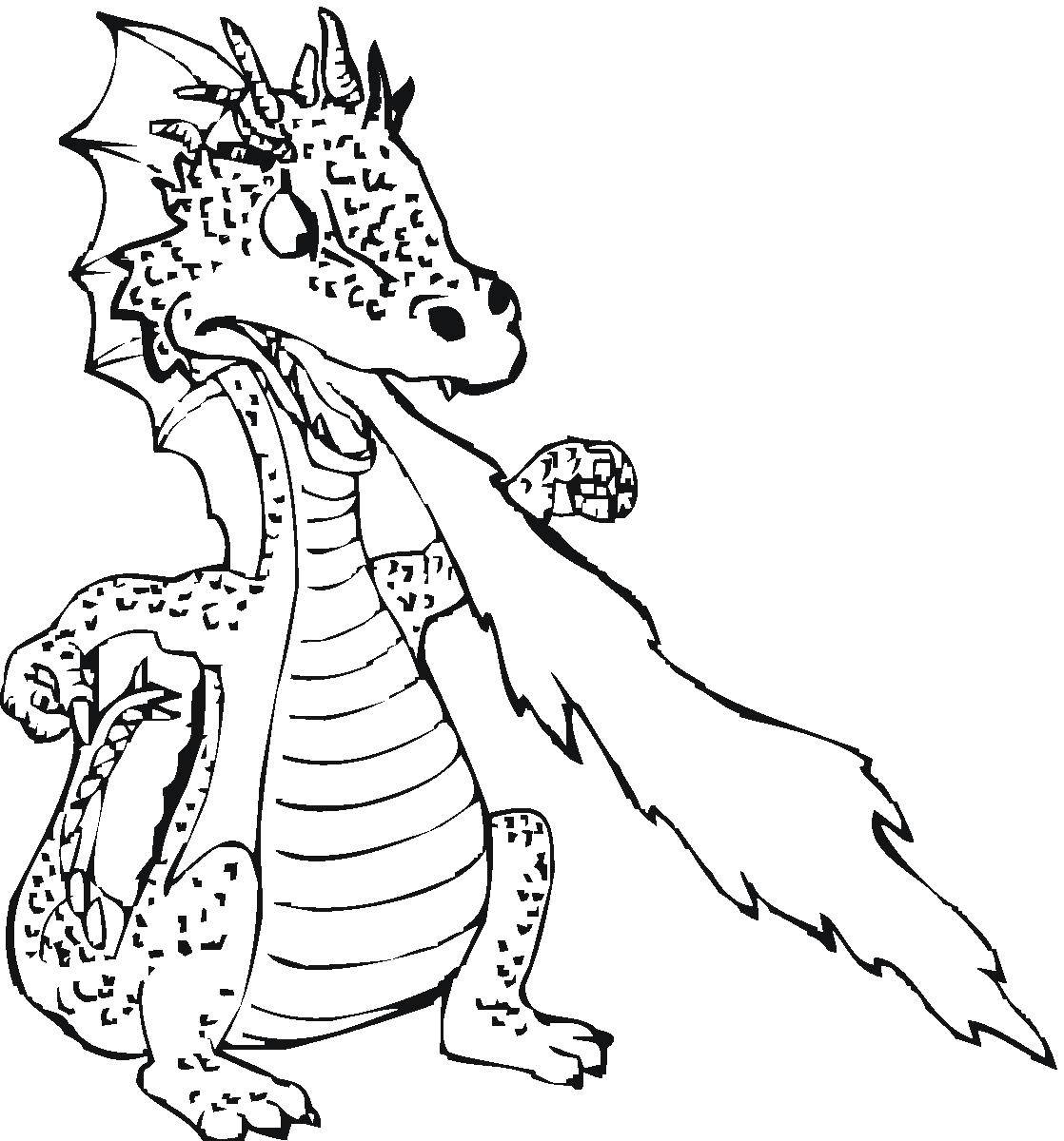 Coloring A fire-breathing dragon. Category Dragons. Tags:  dragons, fire-breathing.