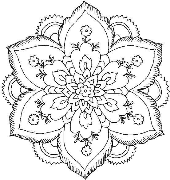 Coloring Ornament with flowers. Category patterns. Tags:  Patterns, people.