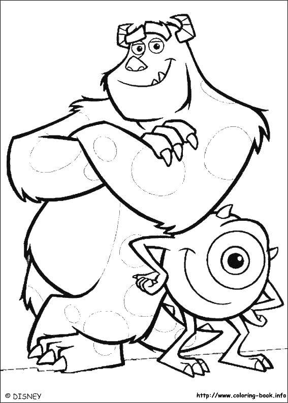Coloring The characters of monsters, Inc. Category Coloring pages monsters. Tags:  monsters, monsters Inc, characters.