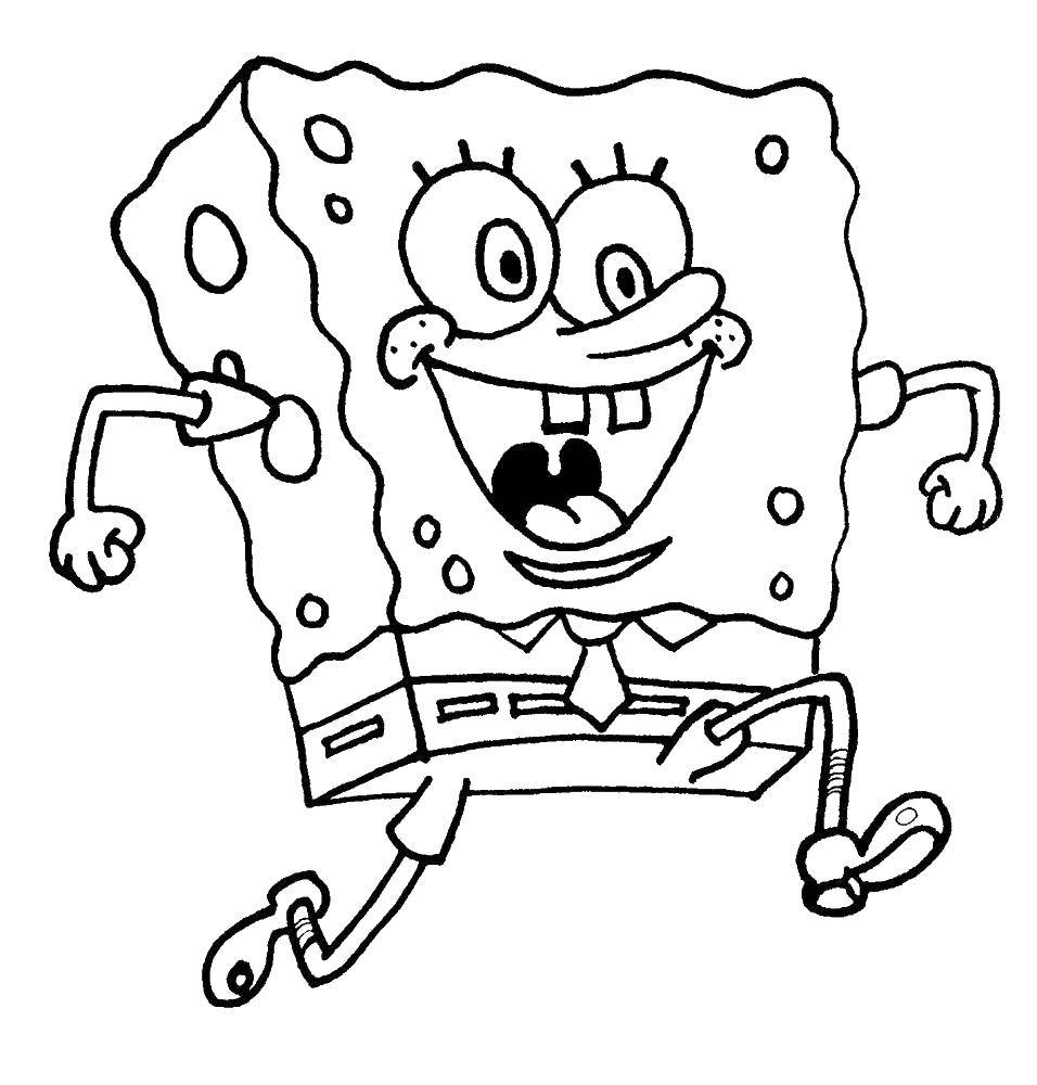 Coloring Joyful spongebob. Category Spongebob. Tags:  the spongebob, spongebob, cartoons.