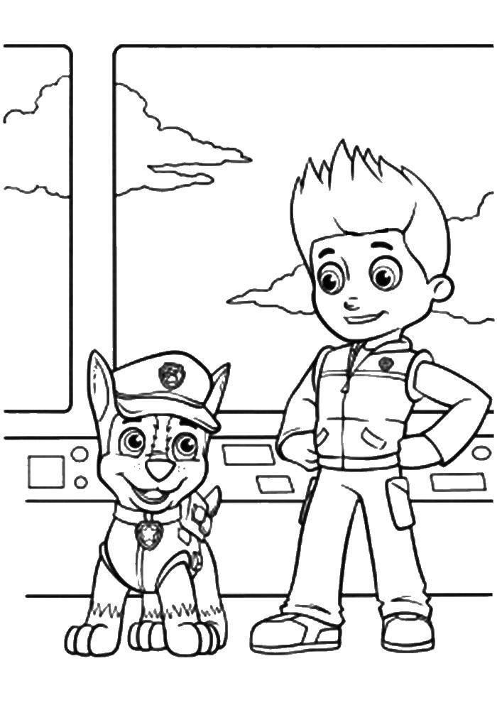 Coloring Ryder. Category paw patrol. Tags:  paw patrol, cartoons, Ryder.