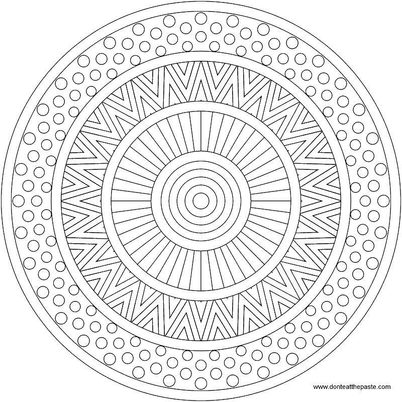 Название: Раскраска Разные узоры в круге. Категория: узоры. Теги: круг, фигуры, узоры.