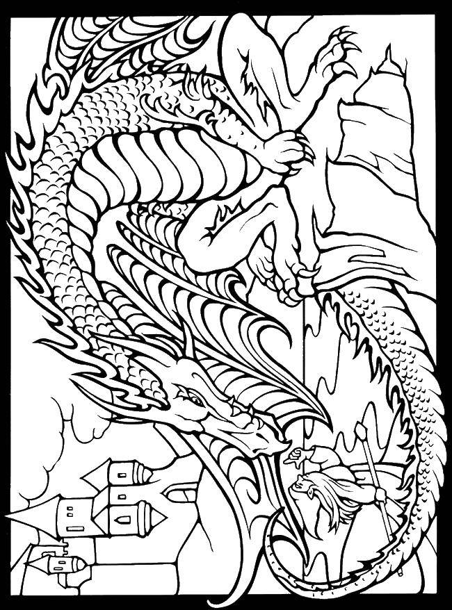 Coloring Manual dragon. Category Dragons. Tags:  Dragons.