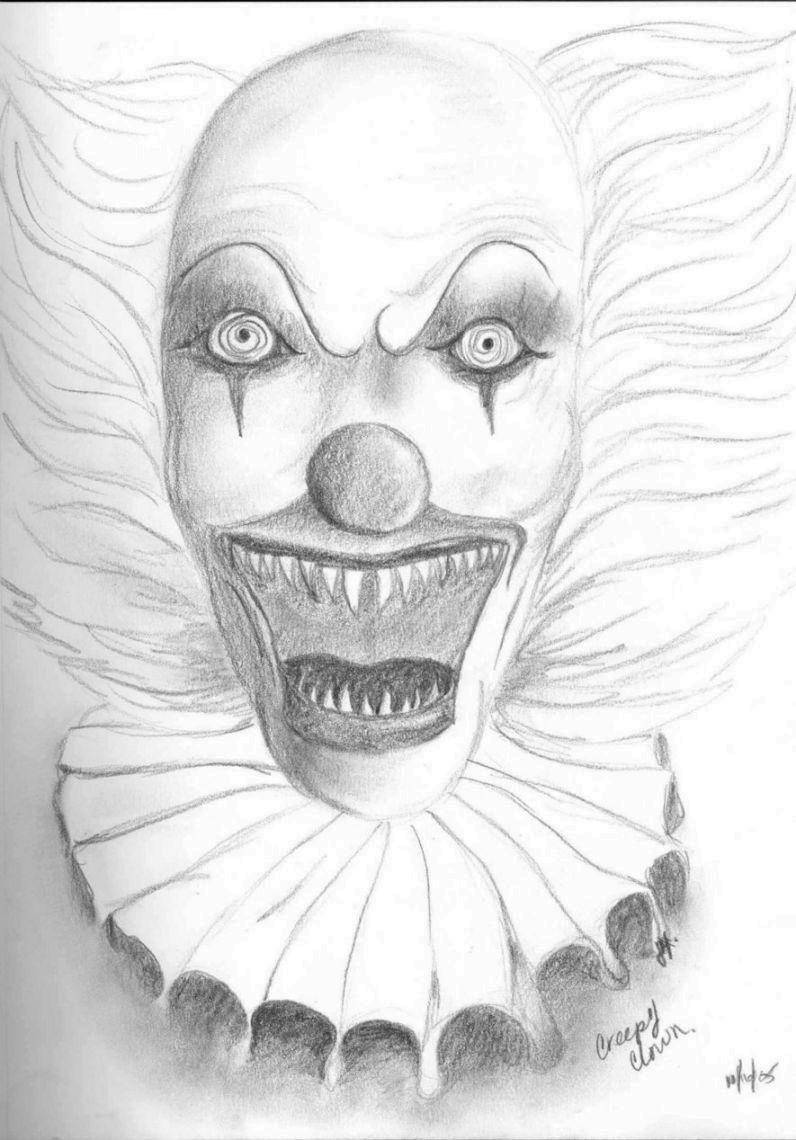 Coloring Scary clown. Category Coloring pages monsters. Tags:  monsters, clowns.