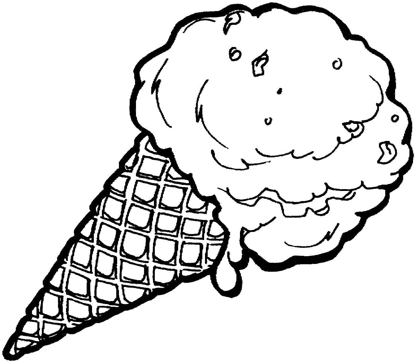 Название: Раскраска Тающее мороженое. Категория: мороженое. Теги: Мороженое, сладость, дети.