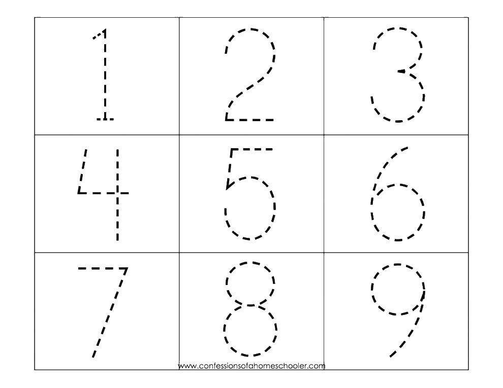 Coloring The numbers from 1 to 9. Category Numbers. Tags:  numbers, 1 9.