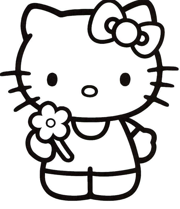 Coloring Flower kitty. Category coloring. Tags:  Hello Kitty.