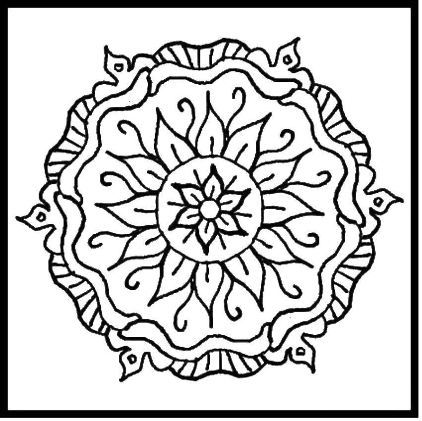 Coloring Flower, wavy patterns. Category Patterns with flowers. Tags:  patterns, flowers.
