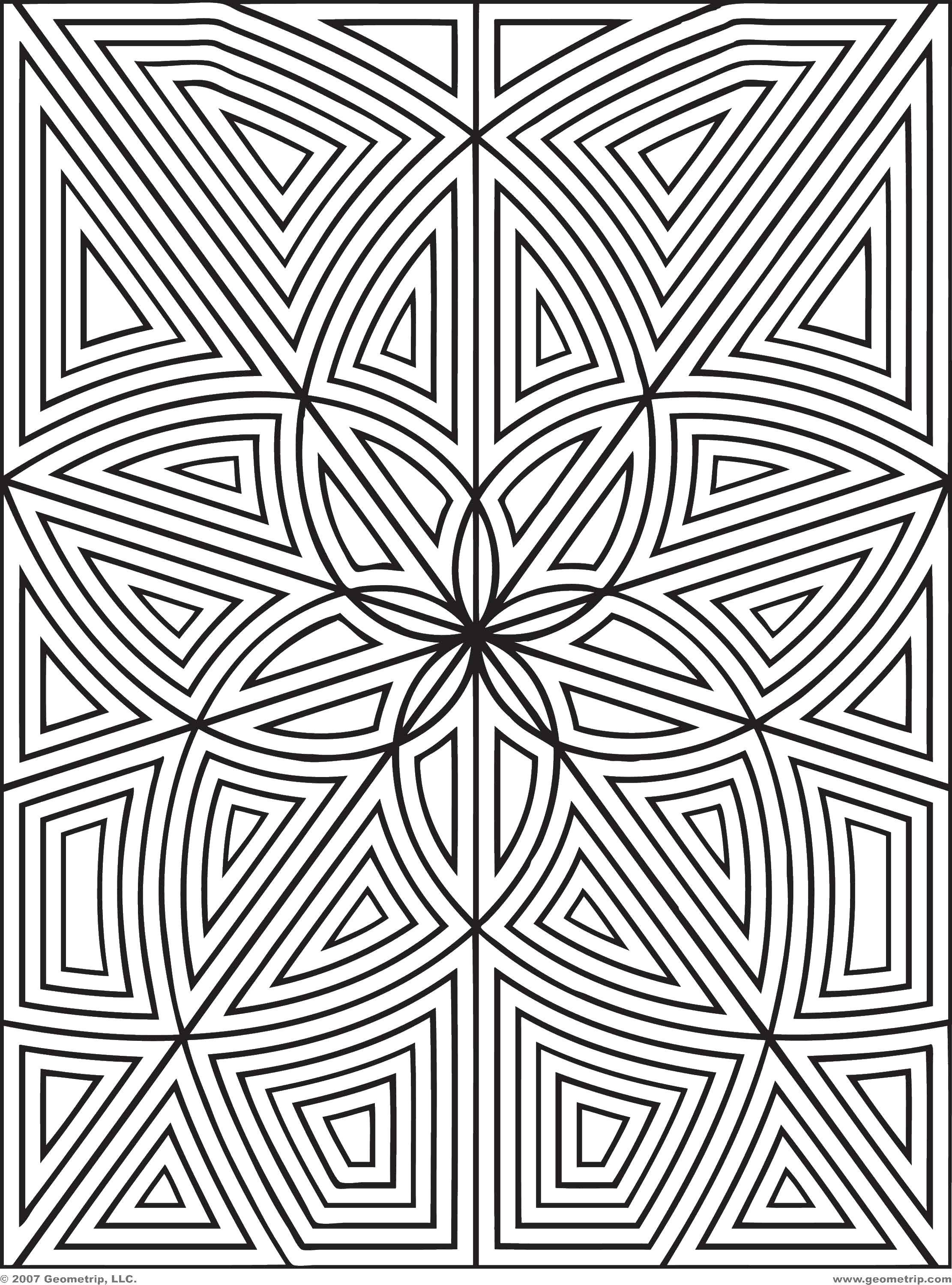 Coloring Flower, shapes, treugolniki. Category Patterns. Tags:  patterns, colors, shapes.
