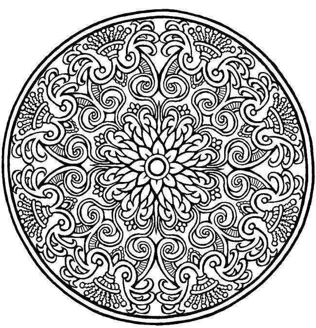Coloring Flower and patterns.. Category Patterns. Tags:  patterns, anti-stress, flowers.