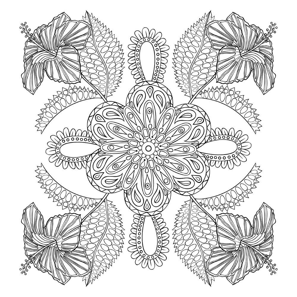 Coloring Flower, pattern. Category coloring pages for teenagers. Tags:  Patterns, flower.