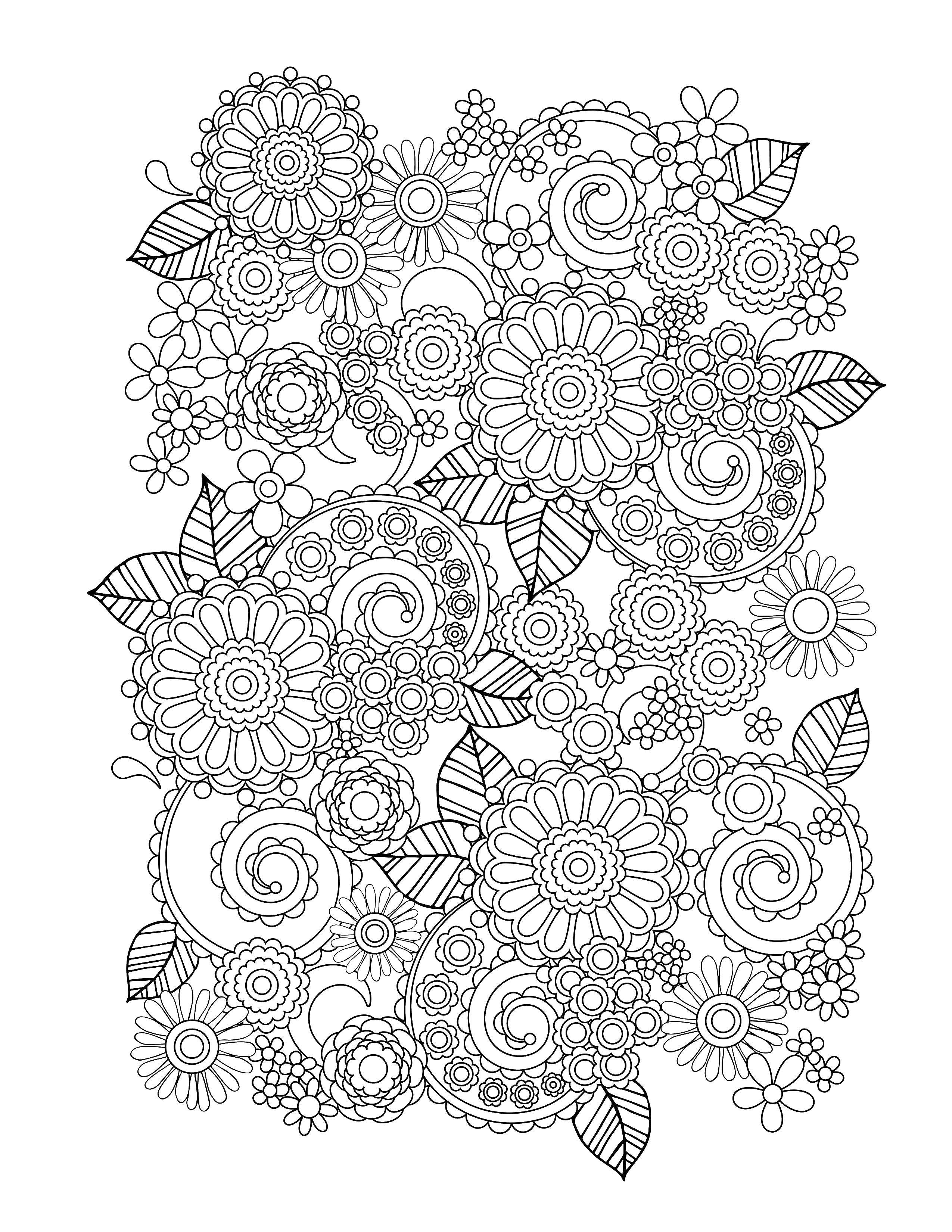 Coloring Flowers make up the pattern. Category Patterns. Tags:  patterns, flowers, anti-stress.