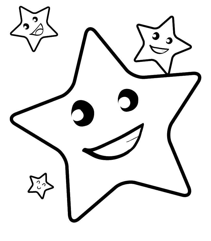Coloring Smiling star. Category coloring. Tags:  Stars, night.