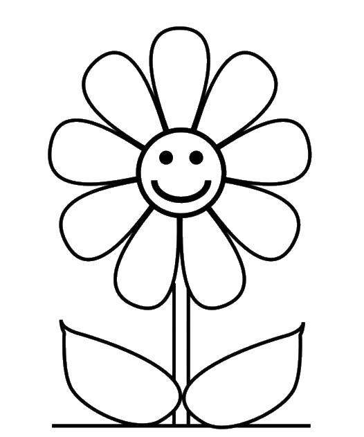 Coloring Smile flower. Category Coloring pages for kids. Tags:  Flowers.