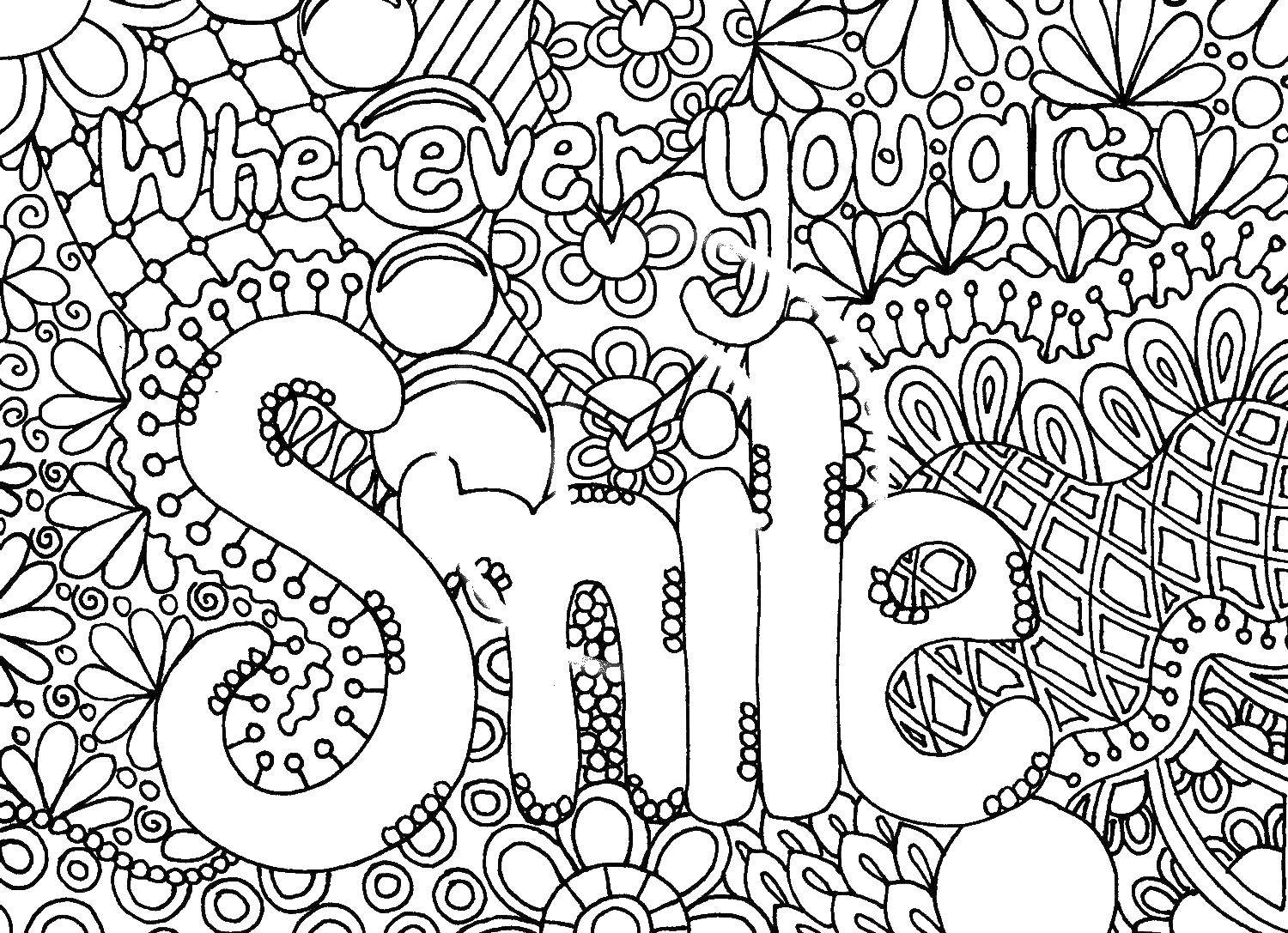 Coloring Smile. Category coloring. Tags:  labels, patterns, flowers, smile.