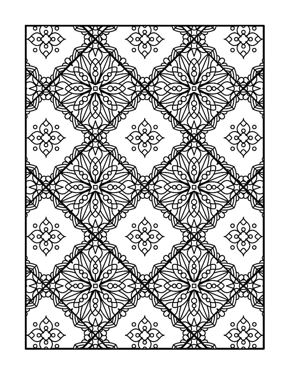 Coloring Patterned canvas. Category patterns. Tags:  Patterns, flower.