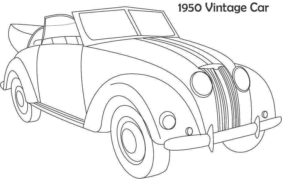Coloring Vintage car. Category machine . Tags:  cars, car, vintage car.