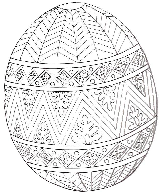 Название: Раскраска Яйцо с узорами украшено на пасху. Категория: Узоры. Теги: Пасха, яйца, узоры.
