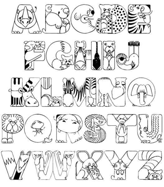 Coloring Animal alphabet. Category the alphabet. Tags:  The alphabet, letters, words.