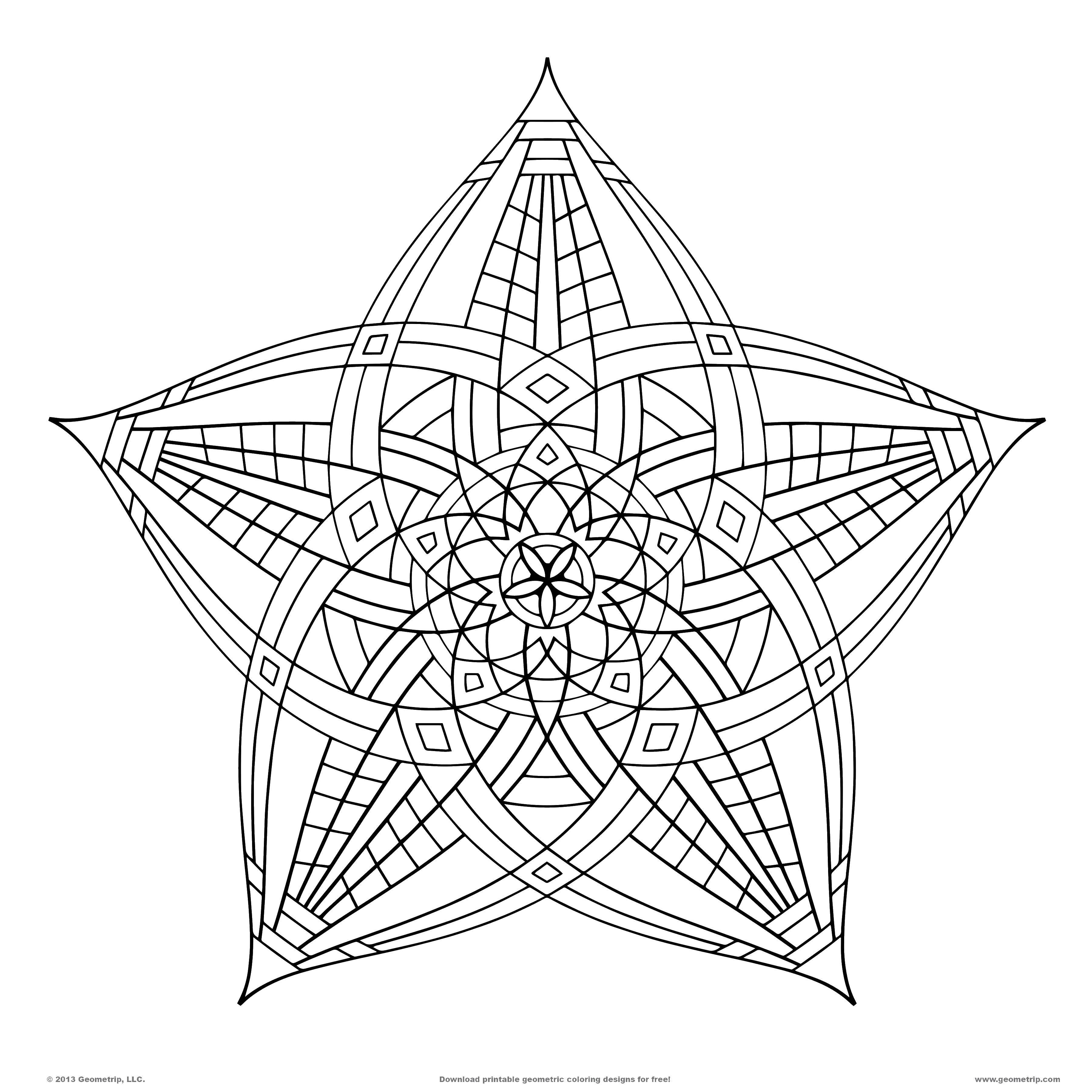 Coloring Star flower. Category Patterns with flowers. Tags:  Patterns, flower.