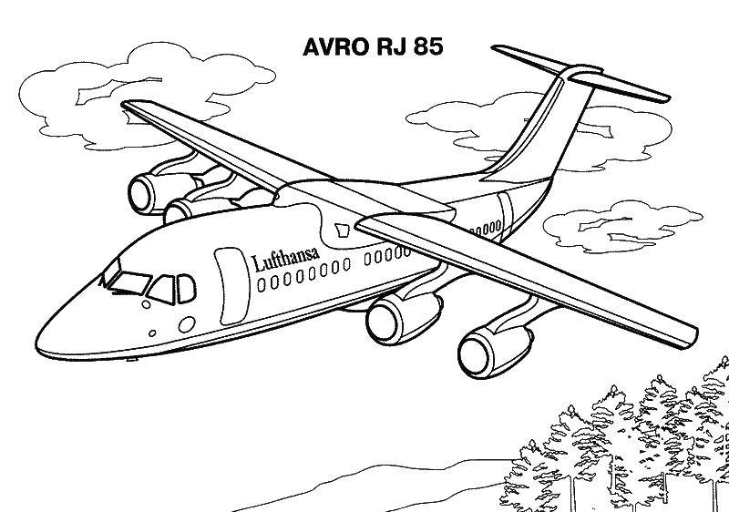 Название: Раскраска Avro rj 85. Категория: Самолеты. Теги: Самолёт.