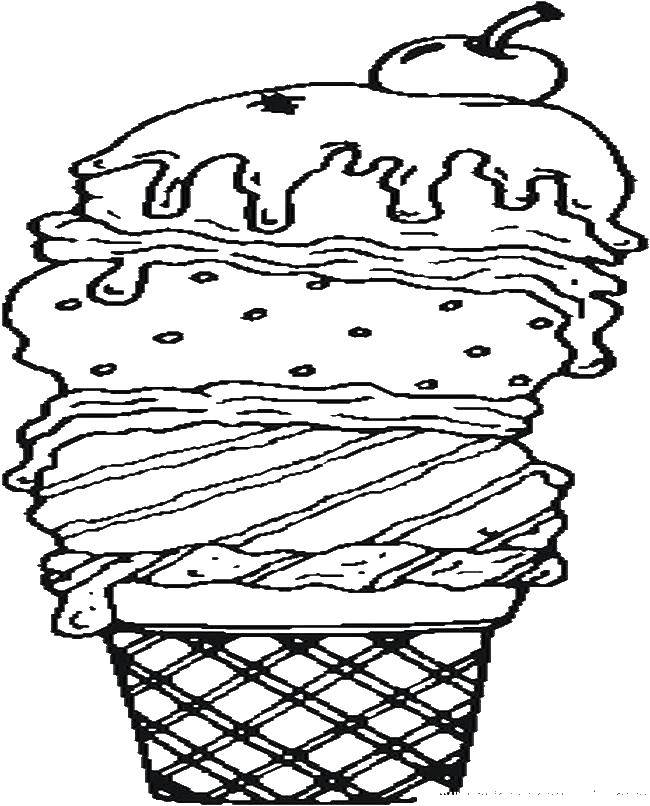 Название: Раскраска Большая порция мороженого. Категория: мороженое. Теги: мороженое, шариковое мороженое.