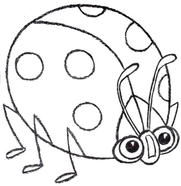 Coloring Ladybug. Category Coloring pages for kids. Tags:  Insects, ladybug.