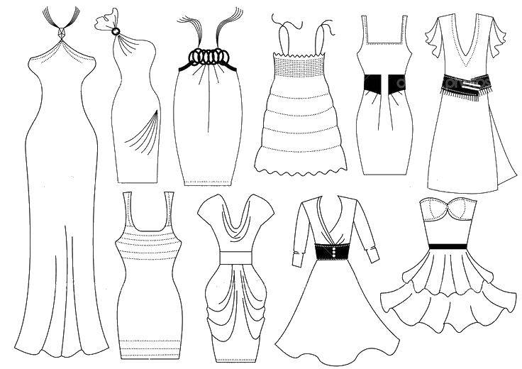 Coloring Wonderful beautiful dresses. Category Dress. Tags:  Clothing, dress.