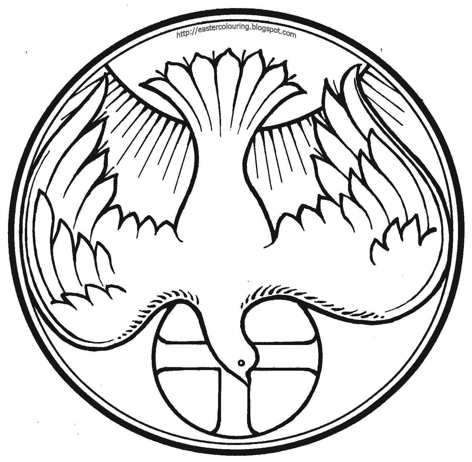 Coloring Dove and cross. Category coloring pages cross. Tags:  Cross.