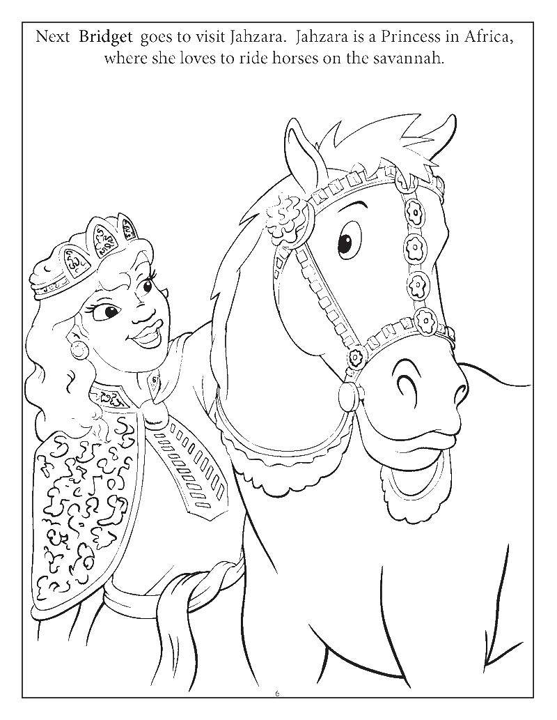 Coloring The Queen with the horse. Category horse. Tags:  the horse, the Queen.