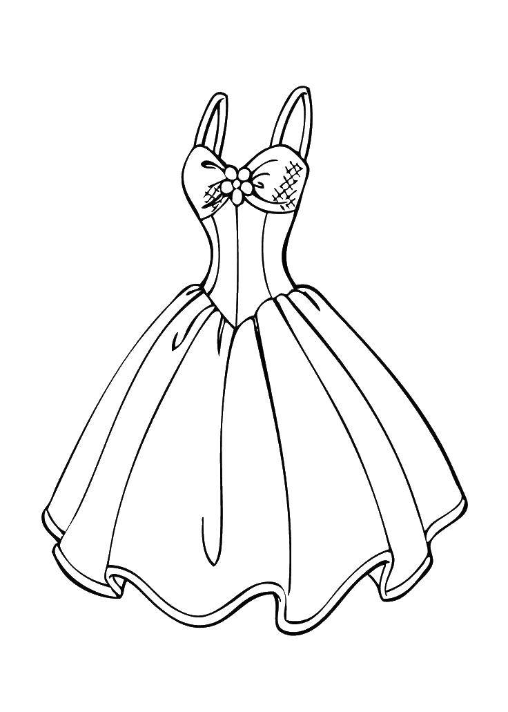 Название: Раскраска Короткая юбка на платье. Категория: Платья. Теги: Одежда, платье.