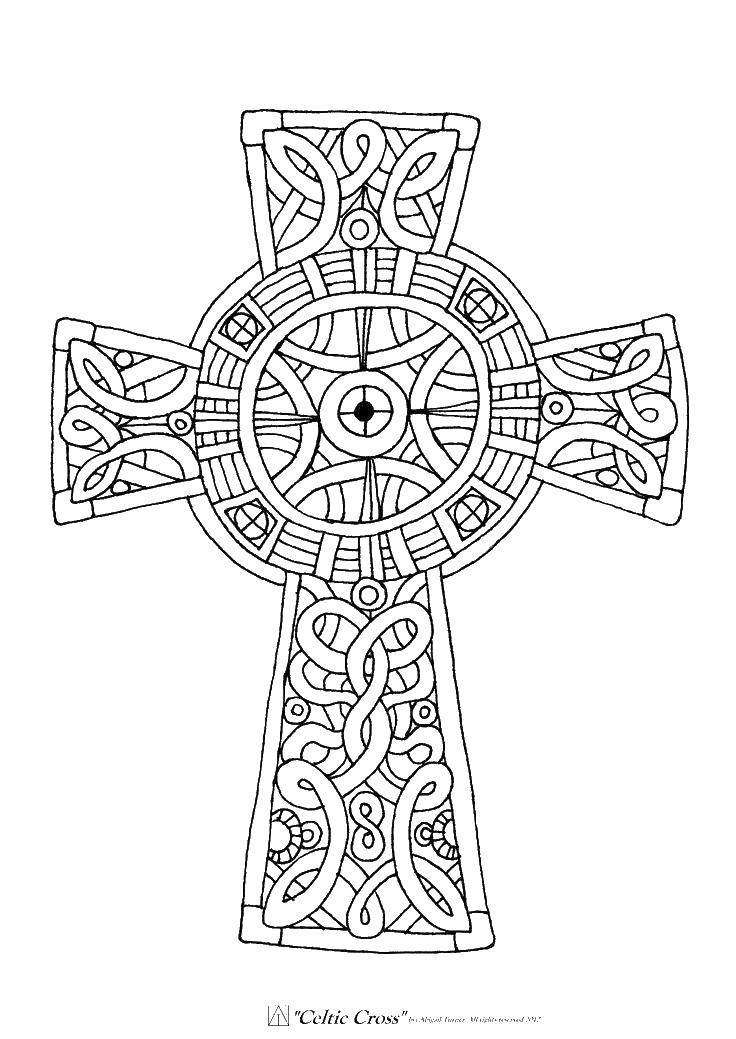 Coloring A beautiful cross.. Category coloring pages cross. Tags:  Cross.