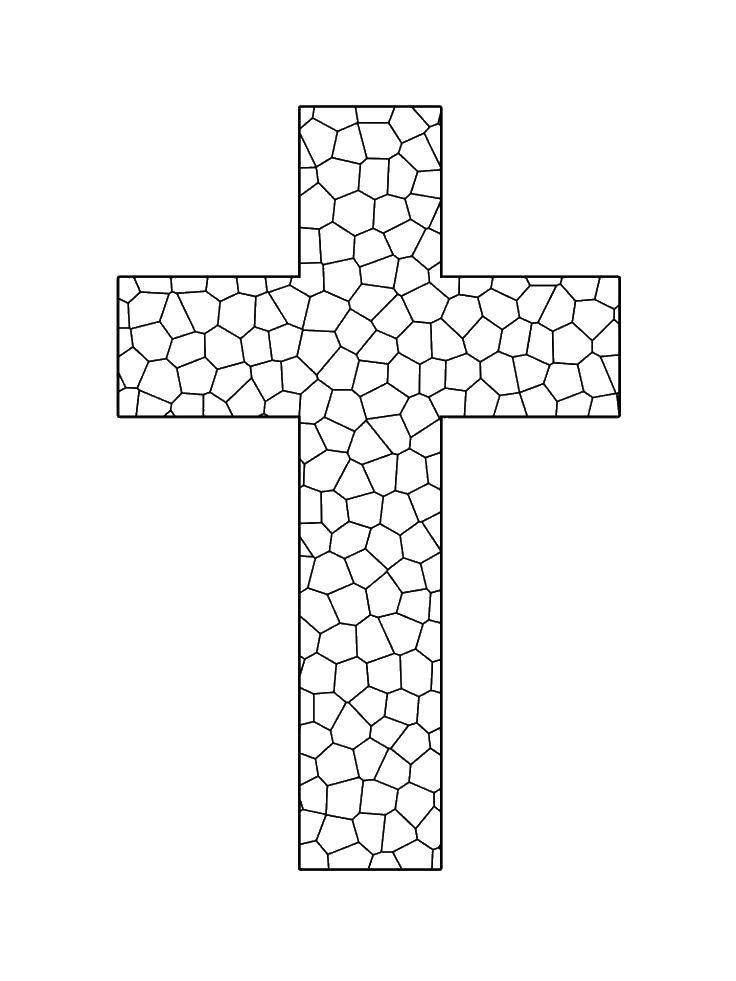 Название: Раскраска Крест из камней. Категория: раскраски крест. Теги: Крест.
