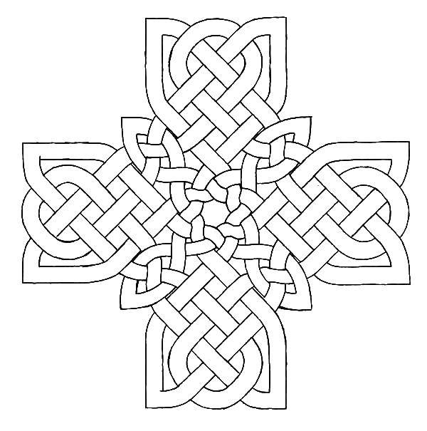 Coloring The cross-weaving. Category coloring pages cross. Tags:  Cross.